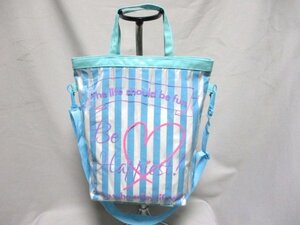 【O703】PVC　3wayバッグ◇トート・ショルダー・リュックサック　内部ナイロン　斜め掛け　H38cm