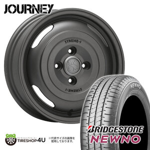 4本セット XTREME-J JOURNEY 14x4.5J 4/100 +43 GB BRIDGESTONE NEWNO 155/65R14 低燃費タイヤ 軽自動車 N-BOX ラパン スペーシア