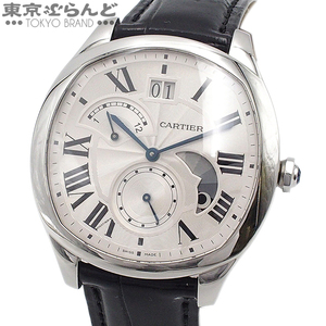 101767528 カルティエ CARTIER ドライブ ドゥ カルティエ ラージデイト WSNM0005 ホワイト SS レザー 腕時計 メンズ 自動巻