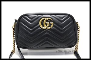 近年モデル希少美中古■GUCCI GGマーモント レザー チェーンショルダーバッグ グッチ■1212bb093365