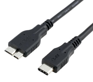 USB3.1 Type C to USB3.0 Micro USB 変換ケーブル 1m/USB C - 3.0 Micro B オス－オス HDDデータ転送 黒