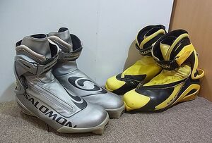 【NG542】SALOMON サロモン クロスカントリー スキー スキーブーツ SNS規格 2足セット SALOMON サロモン CarbonPro Skate PILOT RS9