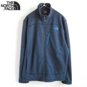 美品 アメリカ企画 ノースフェイス 裏起毛 フリース系 フルジップ ジャケット 紺系 メンズL THE NORTH FACE 服 中古 D141-18-0010X