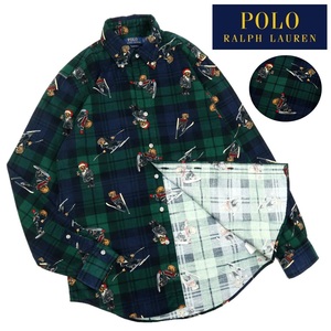 【B2692】【新品同様】POLO RALPH LAUREN ポロラルフローレン 長袖シャツ ボタンダウンシャツ ベア 熊 コーデュロイ サイズS