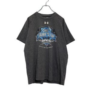 UNDER ARMOUR 半袖 プリント Tシャツ M グレー ブルー ホワイト アンダーアーマー 野球 スポーツ 古着卸 アメリカ仕入 a507-5627