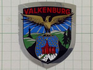 外国 のステッカー： VALKENBURG ヨーロッパ 紋章 エンブレム デザイン 広告 ビンテージ A2