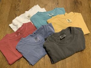 Comfort Colors コンフォートカラーズ 6.1 oz ガーメントダイポケットTシャツ 6枚セット / VELVA SHEEN ベルバシーン Hanes ヘインズ 