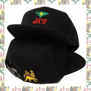 【drs】3D 刺繍　スナップバック　キャップ　野球帽　レゲエ　ラスタ　ハイレセラシエ皇帝　エチオピア　cap-a99