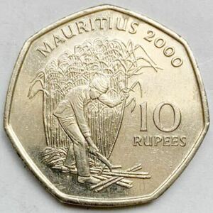 海外コイン　モーリシャス　10ルピー　2000年
