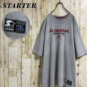 【人気困難】スターター NCAA アラバマ大学 クリムゾンタイド 全刺繍 ビッグロゴ ロゴタグ ビッグサイズ Tee 半袖Tシャツ 2XL相当 古着