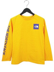 ザノースフェイス THE NORTH FACE NTJ82021 長袖 Tシャツ カットソー 140 黄系 サミットゴールド ロゴ プリント キッズ 子供服