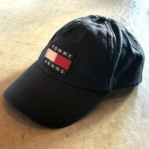 【TOMMY JEANS】トミージーンズ ヒルフィガー キャップ CAP ロゴ ワッペン フリーサイズ ネイビー コットン 帽子 メンズ レディース 正規