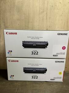 未使用 　 Canon キャノン レーザープリンター カートリッジ GENUINE Cartridge 322 マゼンタ　イエロー　2個セット