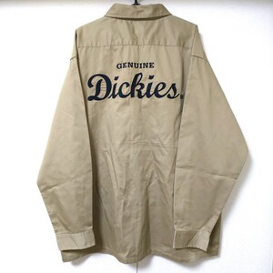 新品 5L Dickies シャツ ジャケット ベージュ 大きいサイズ 長袖 未使用 4XL トップス ビッグサイズ