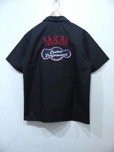 M&M T/C OPEN COLLOR SHIRT(24-MSH-001)/BLACK/XLsize/新品・未使用品