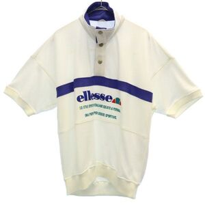 エレッセ 90s ワンポイントワッペン 半袖 スウェット M ホワイト ellesse プルオーバー スポーツ メンズ