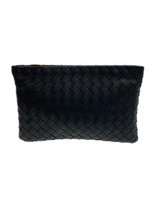 BOTTEGA VENETA◆クラッチバッグ/レザー/BLK