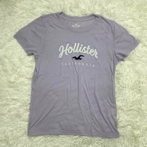 １円～　I-8　60　HOLLISTER　ホリスター　Tシャツ　カットソー　パープル　サイズM　コットン　ロゴ　