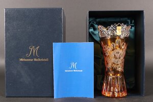 【珍品堂】1円から　マイセン　切子　クリスタル　花瓶　飾り壺　原箱付　美品上品　古美術骨董品　高約15ｃｍ