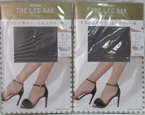 【アツギ】THE LEG BAR■ストッキング■フラワー柄×2足■M-L■新品　　