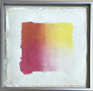 百瀬寿「Square Vertibal Magenta and Horizontal Yellow」/オリジナル/アクリル原画/1986年/真作保証