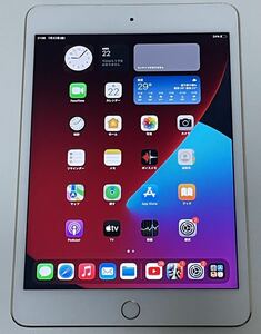 ○【稼働品】iPad mini 4 本体 Wi-Fi＋cellular 64GB　ゴールド MK752J/A SIMフリー 箱付き　1円〜