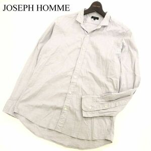 JOSEPH HOMME ジョセフ オム 通年 襟ワイヤー★ ストレッチ 長袖 シャツ Sz.48　メンズ グレー　C3T09722_A#C