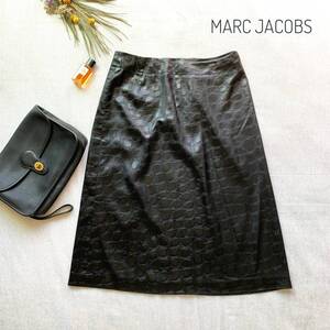 美品☆厳選　レトロチック大人上品♪　MARC JACOBS　マークジェイコブス　レザー調アニマル柄スカート　M