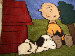 ナバホ族伝統工芸NAVAJO Rug・ナバホラグ・チェロ（羊毛の織物）【Snoopy/スヌーピー＆チャーリーブラウン！？】★インディアンジュエリー