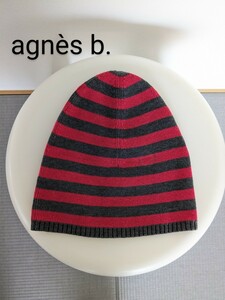 新品 agns b. ニット帽 ニットキャップ 未使用 アニエスベー ボーダー柄