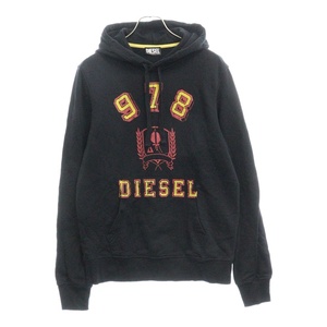 DIESEL ディーゼル S-GINN-HOOD-E5 プリントロゴ スウェット プルオーバーパーカー フーディー ブラック A06807 OJFAV