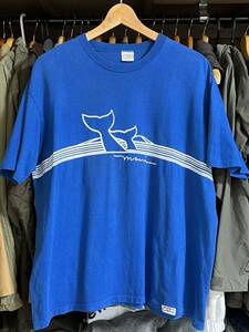 80s クレイジーシャツ マウイクジラTシャツ XL 着丈短め ブルー