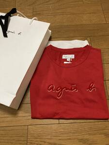 ★アニエスベー★今期完売　半袖Tシャツ　新品　ラッピング付き　赤　プレゼントサイズ1