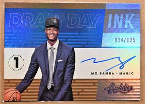 MO BAMBA (モハメッド・バンバ) 2018-19 DRAFT DAY INK,サイン,AUTO,125枚限定 トレーディングカード 【NBA,オーランドマジック,MAGIC】