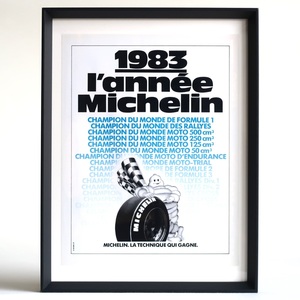 MICHELIN ミシュラン 1984年 ビバンダム フォーミュラ F1 ラリー フランス ヴィンテージ 広告 額装品 インテリア フレンチ ポスター 稀少