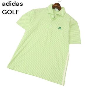 adidas GOLF アディダス ゴルフ 春夏 ロゴ刺繍★ ボーダー 半袖 ストレッチ ポロシャツ Sz.L/G　メンズ　C4T03380_4#A