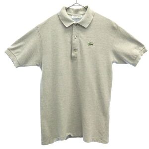 シュミーズラコステ ワッペン 半袖 ポロシャツ 40 グレー CHEMISE LACOSTE 鹿の子 レディース