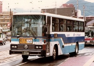 【 バス写真 Lサイズ 】 西鉄 懐かしのS型1987年式 ■ 4240北九州22か2088