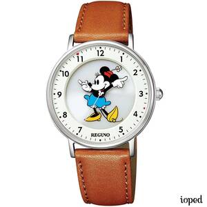 シチズン 腕時計 レグノ ディズニー ミニーマウス ソーラーテック ブラウン シンプル 刻印入り オシャレ かわいい プレゼント ギフト