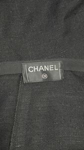 CHANEL シャネル 黒 ブラック リネン スカート