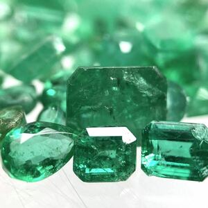 〔天然エメラルドおまとめ20ct〕M ルース 裸石 宝石 ジュエリー jewelry emerald beryl ベリル 緑玉 DI0 ①