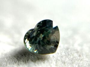 ★100円スタート★非加熱サファイア 0.58ct 4.7x4.2mm VS ハート ブルーグリーン　 宝石 ソンゲア