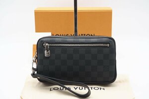 ☆安心の３大保証☆ Aランク ≪LOUIS VUITTON ルイ ヴィトン/クラッチバッグ≫ N60182 ダミエ グラフィット アルファ クラッチ ブラック