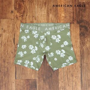 AMERICAN EAGLE/XLサイズ/ボクサーパンツ 0235-0033 グーンとストレッチ 花 フラワー柄 トランクス 新品/カーキ/ih188/