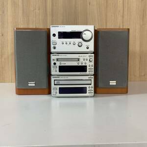 【J-1】 Onkyo R-801A ミニコンポ オンキョウ CDプレイヤー MDプレイヤー スピーカー 説明書付き 2226-92