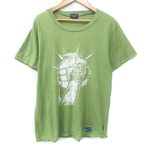 ポールスミスジーンズ Paul Smith JEANS Tシャツ カットソー 半袖 クルーネック プリント M 黄緑 ライトグリーン /FF43 メンズ