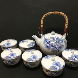 日陶　松葉紋様　茶器揃　急須　湯呑6個セット　オールドノリタケ　美品