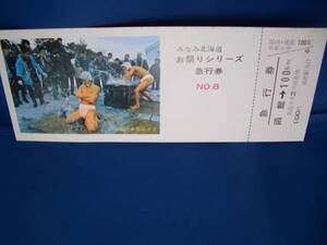 △【函館駅発行】みなみ北海道お祭りシリーズ急行券 No.8■s49？