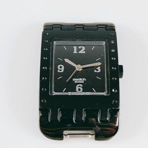 SWATCH スウォッチ 腕時計　アナログ スイス製 535 時計 ヴィンテージ 3針 黒文字盤 レディース アクセ アクセサリー スクエア