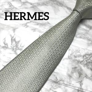 未使用級　HERMES エルメス ネクタイ ファソネ　H織り　ビジネス　スーツ　シャツ　カフス